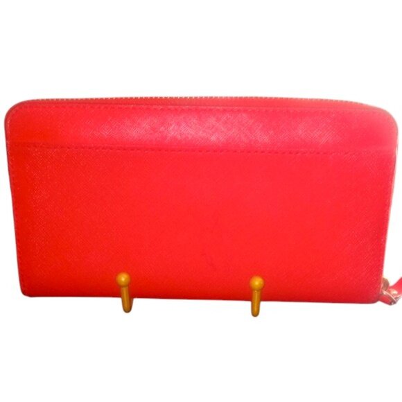 Kate Spade Vibrant Red Wallet - callout black pen on back pictured - Picture 2 of 5